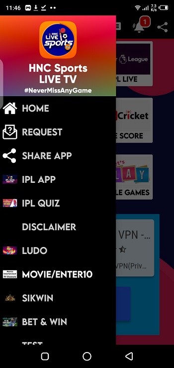 download hnc sports live tv for android
