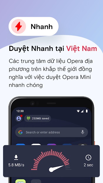 tại Opera Mini cho android